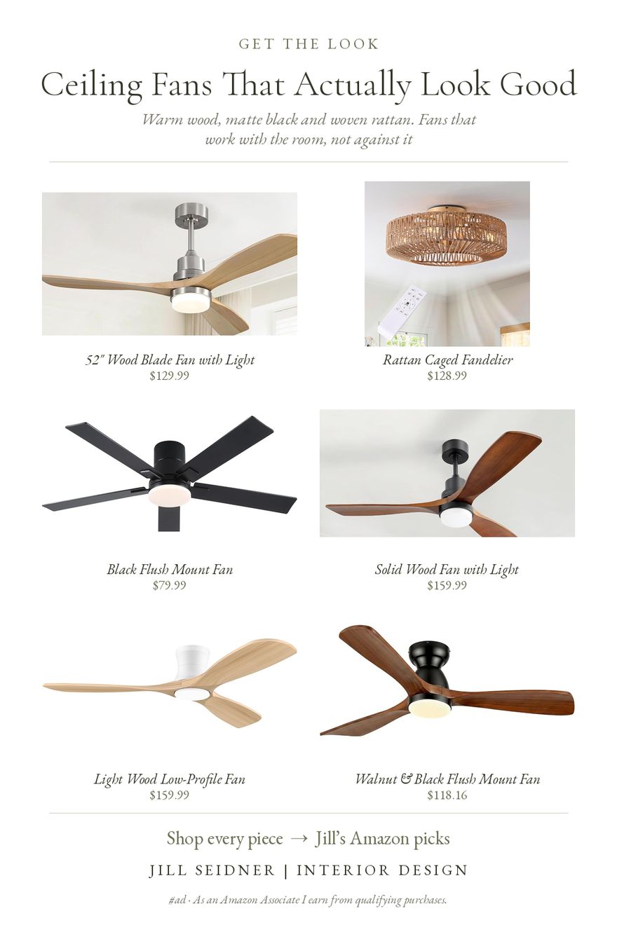 Ceiling Fans That Actually Look Good board by Jill Seidner Interior Design