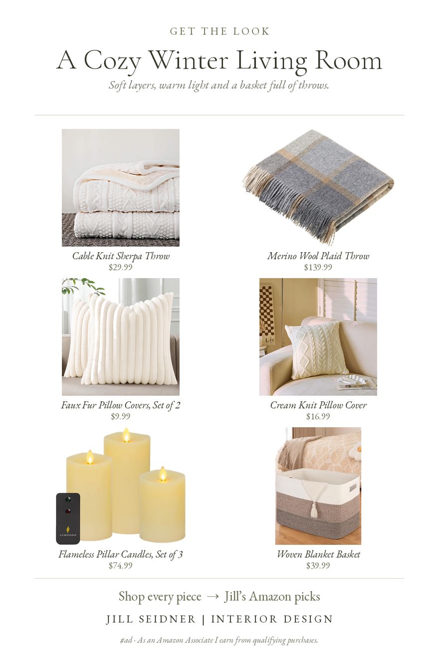 A Cozy Winter Living Room board by Jill Seidner Interior Design