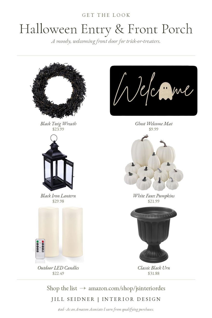 Halloween Entry & Front Porch board by Jill Seidner Interior Design