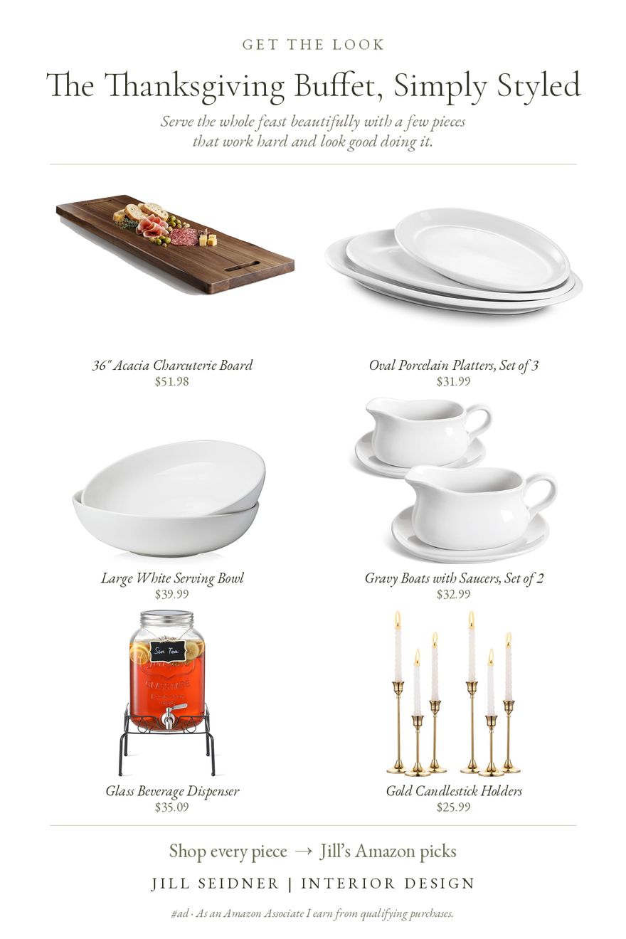 The Thanksgiving Buffet, Simply Styled board by Jill Seidner Interior Design